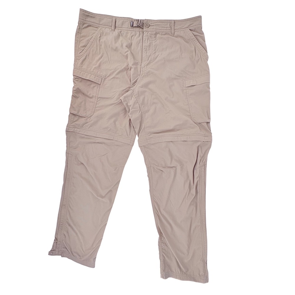 REI Co-op Mens 42x34 Convertible Hiking Cargo Pants Khaki Tan Zip Off Stretch